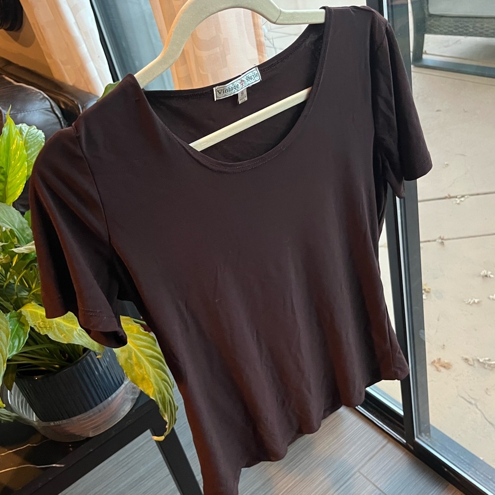 Brown Vintage Suzie Basic Tee - image 1